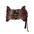thumbnail image 1 of Cinturón retro, armadura medieval de cuero de PU, cinturón ancho ajustable, cinturón con tachuelas para hombres y mujeres, accesorio de disfraz de cosplay, marrón, 1 of 4