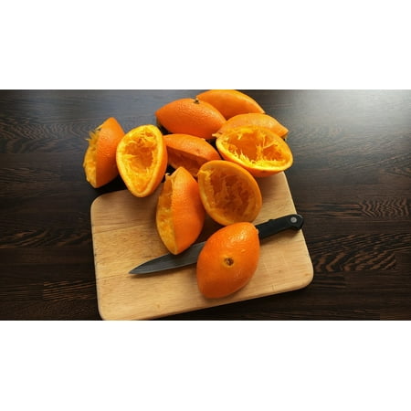 Framed Art for Your Wall Presses Oranges Juice Extortion Knife Breakfast 10x13