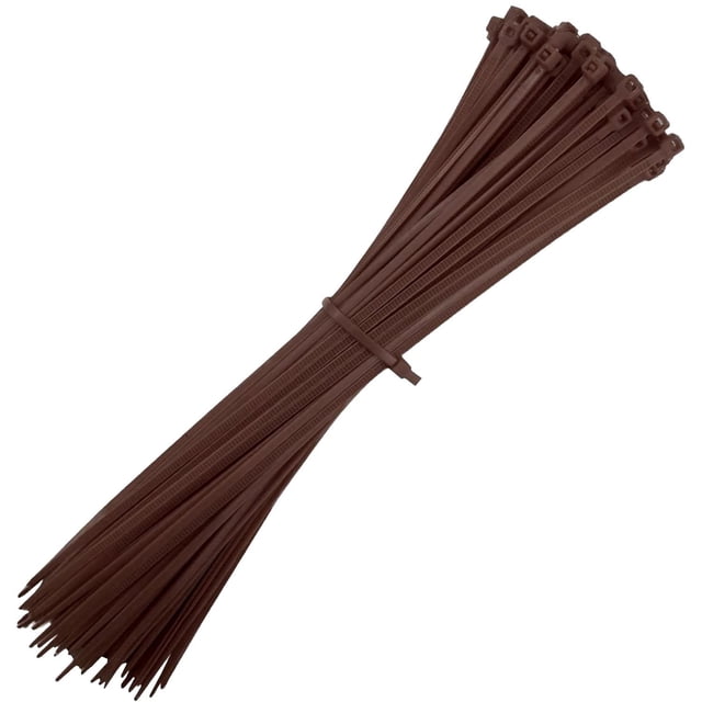 Bridas de Nailon ZinchoColorsBrown 100Pzas 20cm 2.5mm Marrón Nailon. VentDepot MXZCB-001
