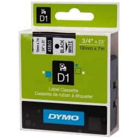 Dymo D1 Electronic Tape Cartridge 0.75" Width - Thermal Transfer - White - Polyester - 1 Each