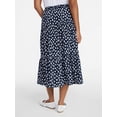 thumbnail image 4 of Time and Tru Women's Tiered Print Midi Skirt, Sizes XS -XXXL, 4 of 6