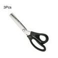 thumbnail image 3 of Uxcell 3Pcs Sewing Scissors Stainless Steel Scalloped Craft Shears Black, 3 of 6