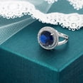 thumbnail image 5 of Gem Stone King 7.56 Cttw Blue Simulated Sapphire Ring | 925 Sterling Silver | Round 12MM | Wedding Engagement Anniversary Promise Ring for Women | Available in Size 5, 6, 7, 8, 9, 5 of 5