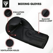RDX Boxing Gloves, Training Bag Gloves , Sparring Muay Thai Kickboxing Mitts, Unisex, Black,14oz