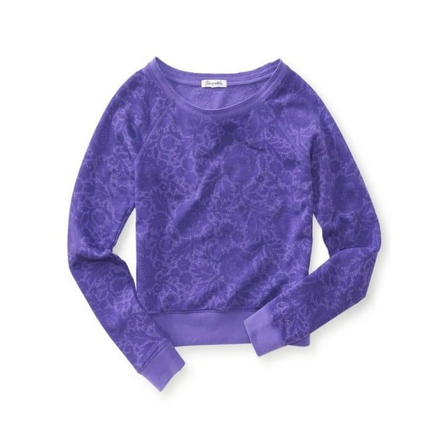 Aeropostale Juniors Floral Print Knit Sweater 542 L