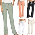 thumbnail image 3 of Pantalón de playa de algodón y lino para mujer, 3 of 4