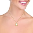 thumbnail image 3 of Galaxy Gold 14K Solid Gold 11.6 Carat Natural Diamond & Blue Topaz Drop Necklace for Women - Yellow Gold Fine Jewelry, 3 of 3