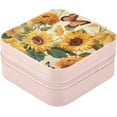 thumbnail image 2 of GZHJMY Travel Small Jewelry Case Beautiful Sunflowers Jewelry Organizer Jewelry Box Birthday Gifts Women Mom Friends Female Sister Bridesmaid Girl Gifts Idea35 for Necklace Bracelet Earrings Rings, 2 of 7