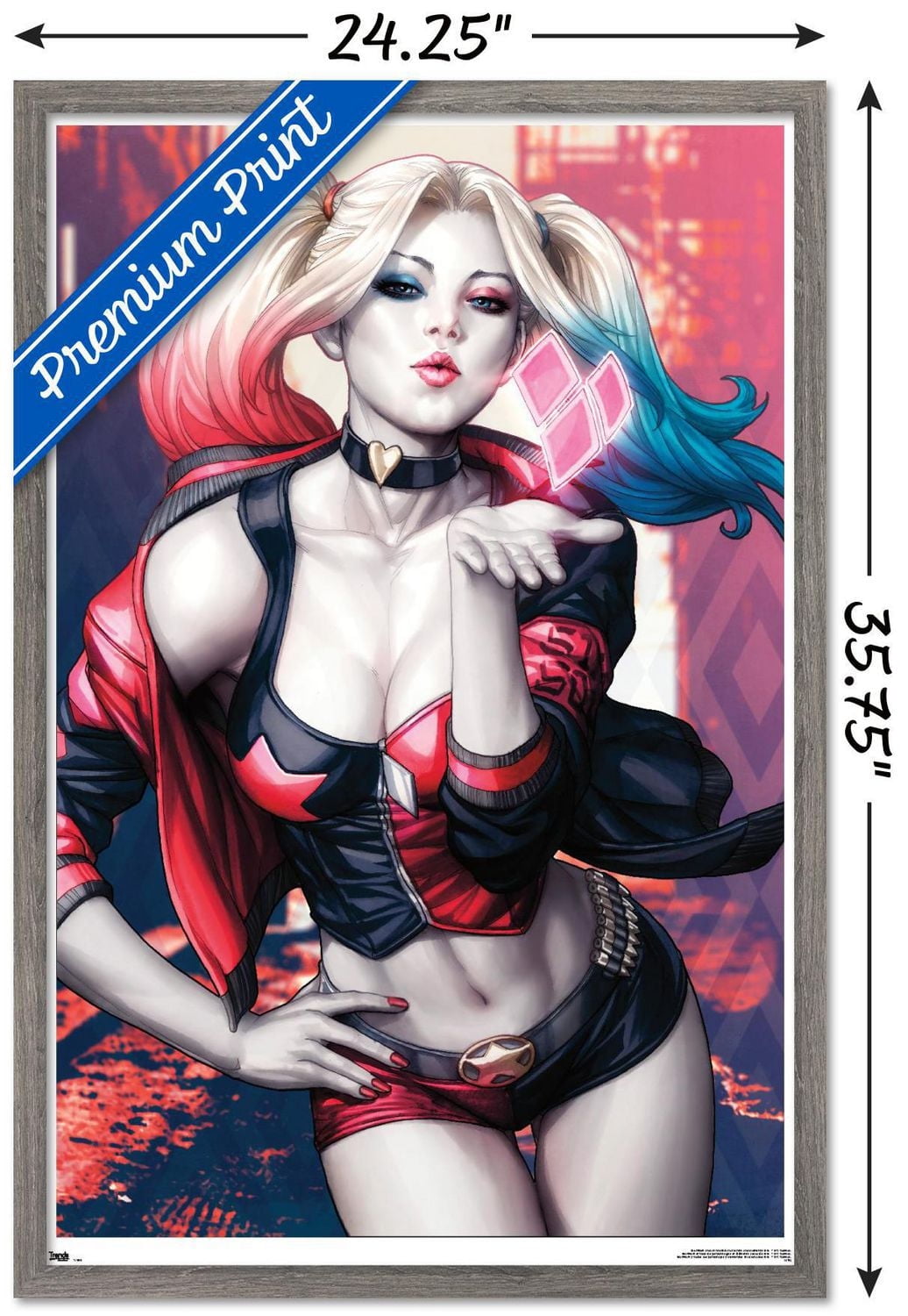DC Comics - Harley Quinn - Kiss Wall Poster, 14.725" x 22.375"