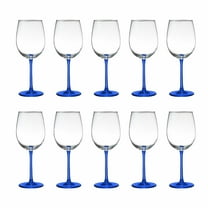 10 ARC Cachet White Wine Glasses Set, 16 oz. - Wedding, Favors, Cheap, Sturdy - Blue