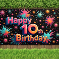 thumbnail image 5 of Colorful Design Happy 10th Birthday Decorative Banner Kids Party Celebration for Birthday Party Indoor Decoration Photo Shoot, 5 of 8