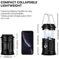 thumbnail image 2 of LED Camping Lantern Lamp, 2 Pack Portable Solar Powered Collapsible Tent Lights Pop Up Flashlight for Hurricane Storm, Home Emergency, Power Outage, Hiking, 2 of 7
