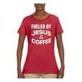 thumbnail image 2 of Fueled by Jesus and Coffee Funny Christian | Womens Inspirational/Christian Graphic T-Shirt, Red, 2XL, 2 of 3