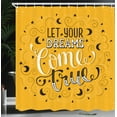 thumbnail image 4 of Ambesonne Saying Shower Curtain, Let Your Dreams Come True, 69"Wx75"L, Earth Yellow Black White, 4 of 5