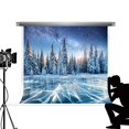 thumbnail image 1 of BSDHOME Polyester Winter Forest Photography Background Snow Scenery Photo Backdrop Photoshoot Star Night Sky Studio Photo Booth 7x5ft, 1 of 4