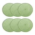 thumbnail image 1 of Uxcell 6 piezas de manteles trenzados redondos de 12" - Manteles redondos antideslizantes para mesas de comedor, lavables, con aislamiento térmico, manteles tejidos, verdes, 1 of 7
