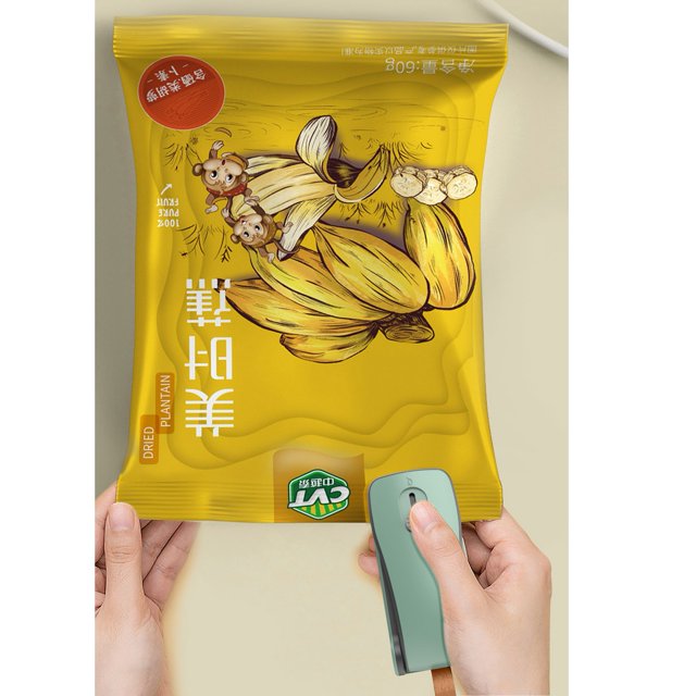 Handheld Bag Resealer Mini Bag Sealer 2 In 1 Heat Sealer And Cutter Bottom Magnetic Handheld Plastic Bag Resealer Machine For Home Gray Green Battery Powered