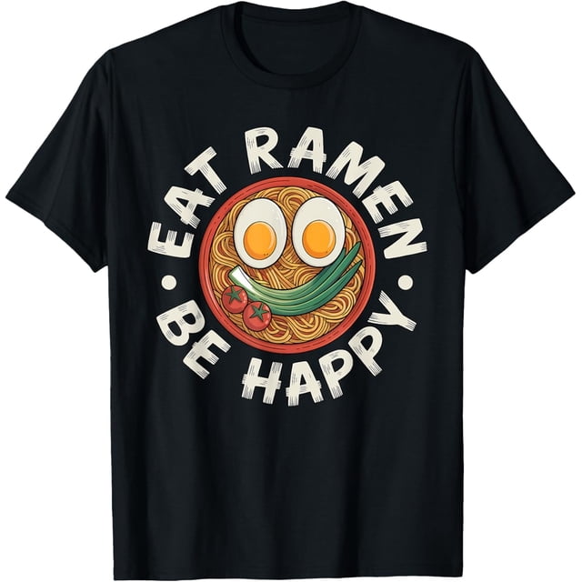 Camiseta de ramen estilo kawaii divertida con diseño de anime japonés
