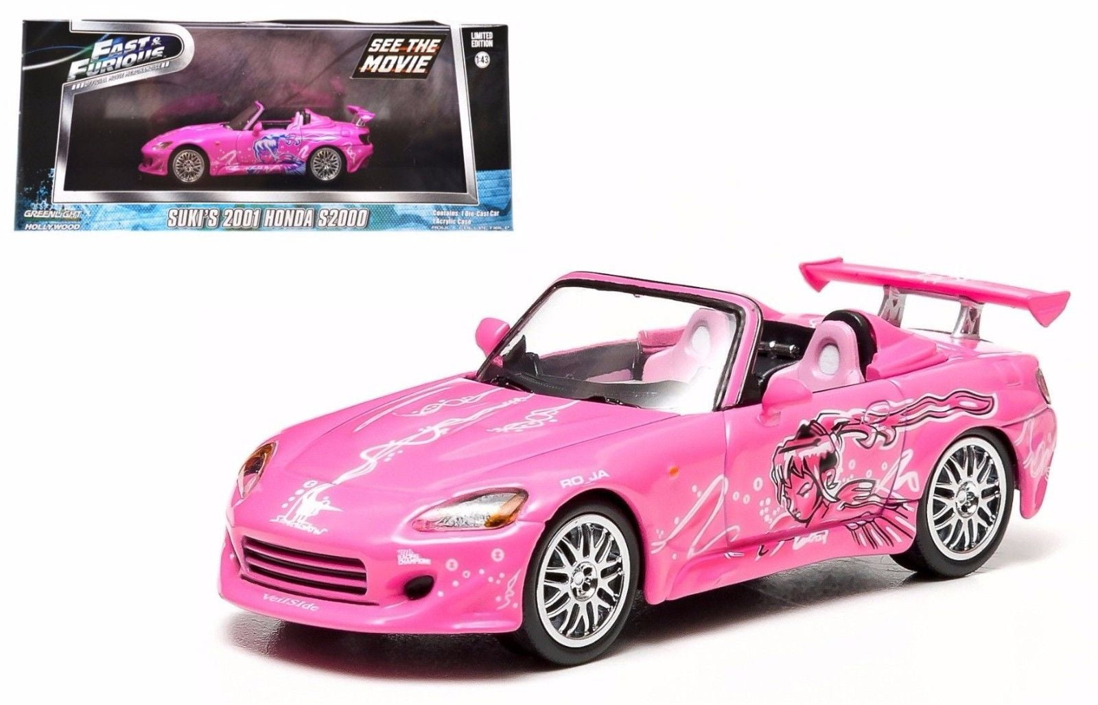 Greenlight Sukis 01 Honda S00 Pink 2 Fast 2 Furious Movie 03 1 43 Diecast Model Car Walmart Com