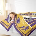 thumbnail image 5 of Homewish Minnesota City Silhouette Queen Comforter Set,Rugby Sport Theme Bedding Sets,Purple Yellow Bedding Comforter Set For Boys Kids,Microfiber Bedroom Decor Reversible,3 Pieces, 5 of 9