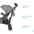 thumbnail image 5 of Dream On Me Volgo Cochecito con sombrilla doble en color morado, cochecito doble liviano para bebés y niños pequeños, compacto y fácil de plegar, canasta de almacenamiento grande, toldo grande y ajust, 5 of 5