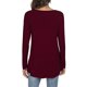 thumbnail image 4 of Top De Mujer, Blusa De Manga Larga Con Volantes De Color Puro De Poliéster Elástico Para Mujer, Cuello Redondo Para El Trabajo ANGGREK No, 4 of 5