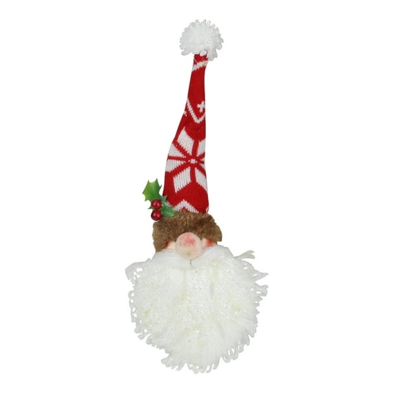 GCI Glittered Santa Head With Holly Berries Christmas Wall Decoration - 16"
