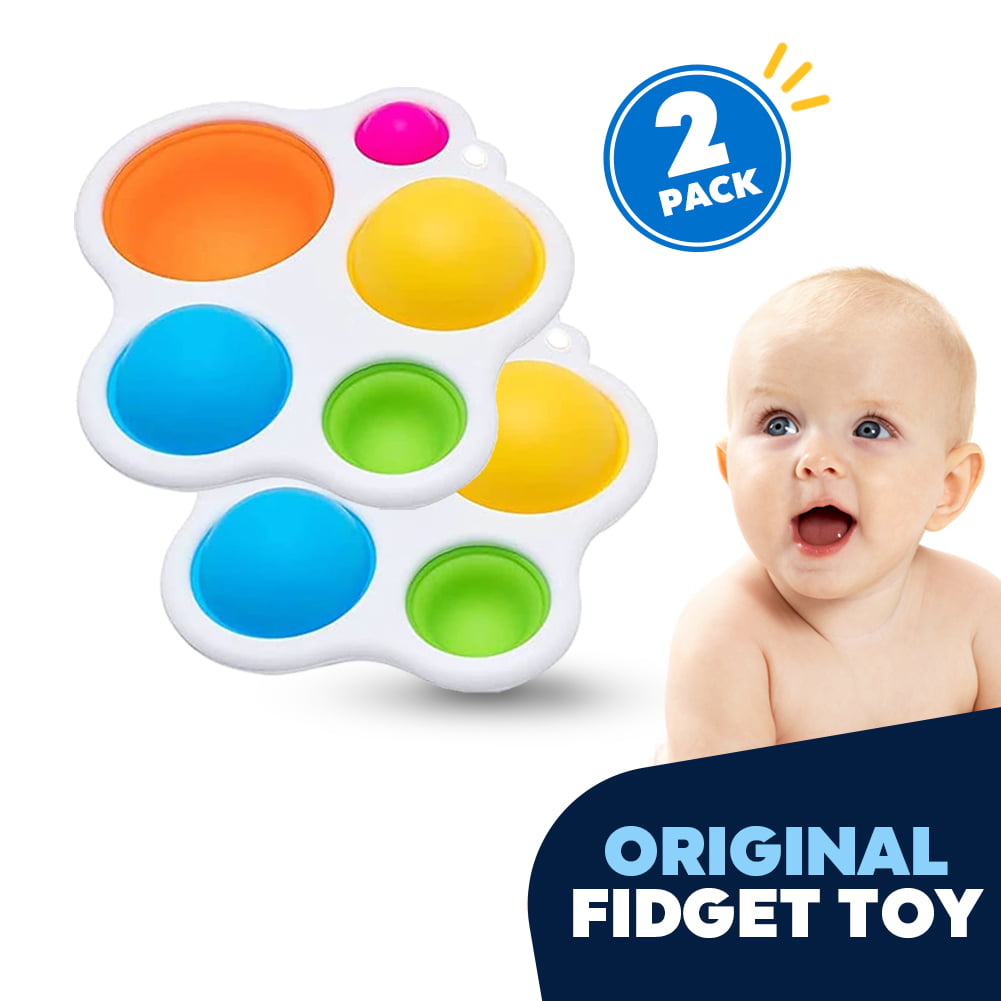 Push Pop Hand Toy Silicone Flipping Board Early Educational ADHD Fidgets Release Stress and Anxiety Big Kids Sensory Toys Gifts for 6 Months up Babies Toddlers Baby Simple Dimple Fidget Toys 