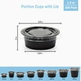 thumbnail image 2 of [100 Sets - 1.5 oz.] Black Jello Shot Cups with Lids | Small Plastic Containers with Lids | Sauce Cups, Condiment Cups, Disposable Portion Cups | Salad Dressing Container To Go, 2 of 7