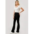 thumbnail image 5 of Ribbed Knit Drawstring Waist Flare Pants - Black, 5 of 8
