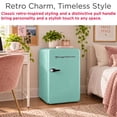 thumbnail image 5 of Frigidaire 3.2 Cu. ft. Retro Compact Refrigerator, Mint Mini Fridge with Freezer for Apartment, Dorm, Office, Bedroom, 5 of 10