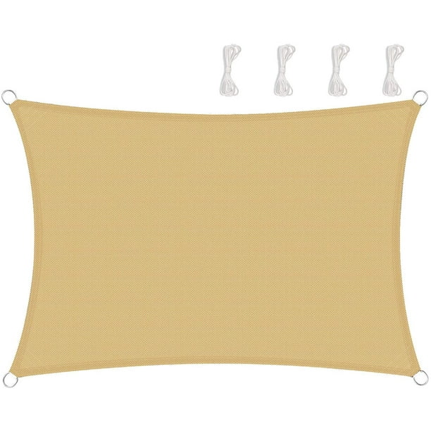 TOPLUS Sonnensegel Sonnenschutz Garten Balkon Wetterschutz wasserabweisend Rechteckig 420D PES UV-Schutz für Garten Outdoor (2 * 3m, Grau) Ormromra LKX-0581-2