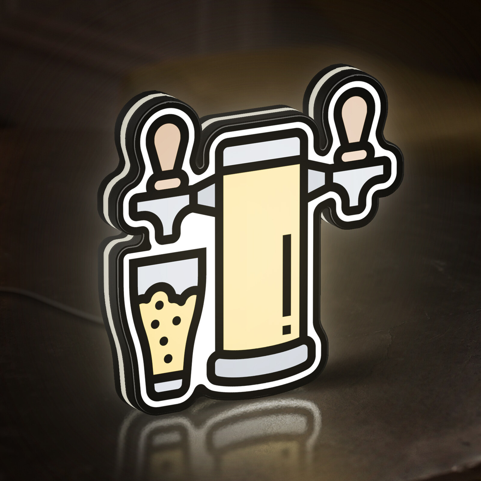 Beer Tap 3D Novelty Light Box, Bar and Beverage Lamp Decor with Faucet Design, Ideal for Party, Restaurant, and Pub Enthusiasts (Width 20 inch, 50cm)