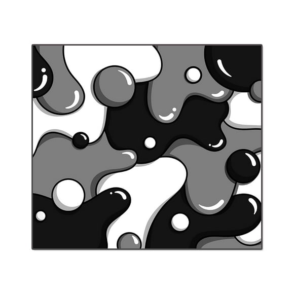 KRAKEN KEYBOARDS XL Glass Mouse Pad - DRIP Edition Black & White Glass Gaming Mouse Pad - Professional Artisan Mouse Mat Provides Improved Precision a
