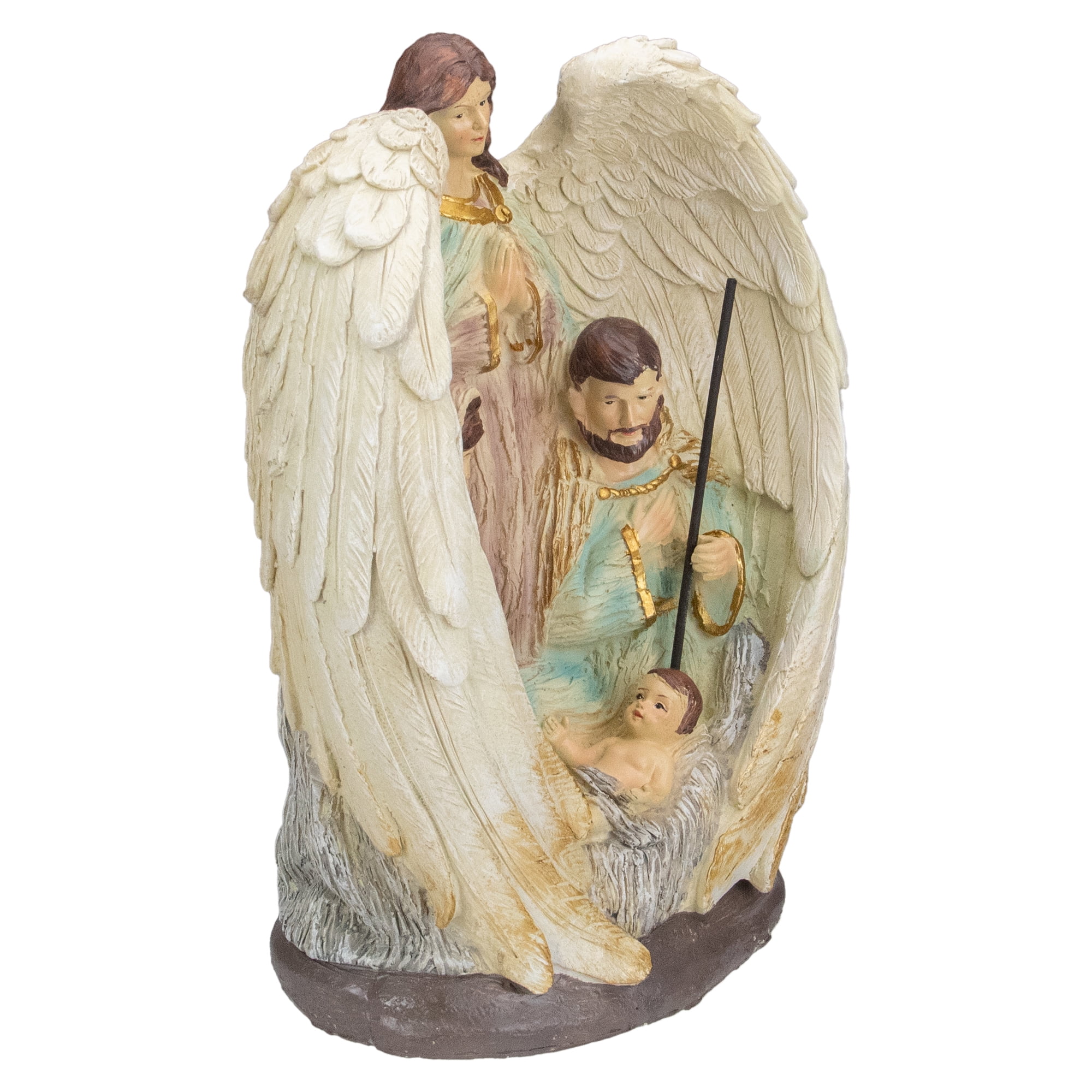 Northlight 11.25” Holy Family and Angel Christmas Nativity Table Decoration