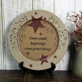 thumbnail image 2 of Primitives Vintage “from Small Beginings, Come Great Things” Wood Decorative Plate Round Display Wooden Plate Home Décor Art, 13-1/4 Inch, 2 of 5