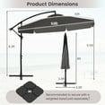 thumbnail image 3 of Gymax Parasol Suspendu Déporté de 10 Pi pour Patio avec Réglage d'Inclinaison Facile Gris, 3 of 10