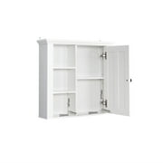 SYNGAR Hanging Storage Cabinet, Bathroom Wall Mounted Storage Cupboard with Single Door and Shelves, Space Saving Storage Organizer, Modern Storage Cabinet for Bathroom Washroom, White, D1746