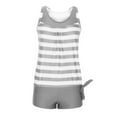 thumbnail image 3 of Womens Swimsuits Pimelu Bathing Suit for Women Tankini Bathing Suit Tankini Swimsuit for Women Fashion Striped Print Two Piece Swimwear Ladies Girls Summer Modest Beachwear with Boyshorts, 3 of 5