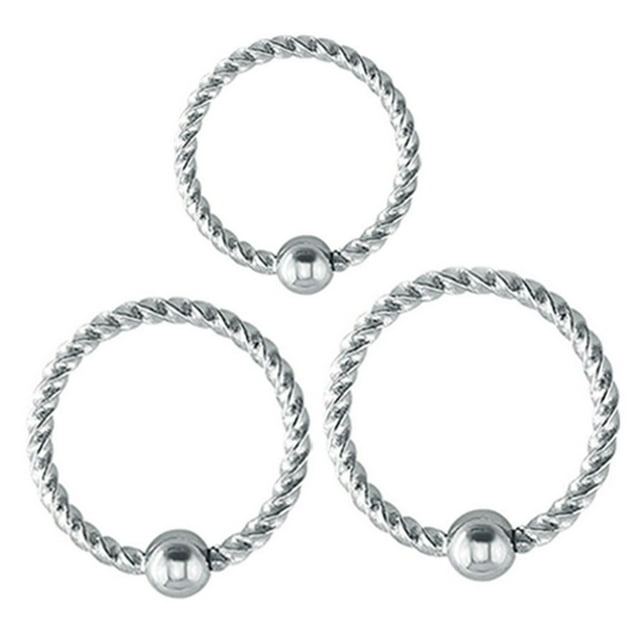 Nose Piercing Hoops Decorative 3PCS Stainless Steel Circle Lip Rings Nose Rings