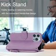 thumbnail image 6 of SaniMore for iPhone 14 Pro 6.1" Magnetic Flip Wallet Case with Card Slot & Kickstand, Premium PU Leather Case with Wrist Strap Shockproof Protective Case for Women Men, Purple, 6 of 8