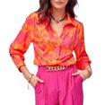 thumbnail image 1 of Blusas De Verano Blusas básicas con estampado floral Camisa de manga larga para mujer Traje diario (Naranja XL) Ygjytge para Mujer Naranja T L, 1 of 7