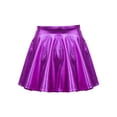 thumbnail image 2 of Moggemol Kids Girls Glossy Metallic A Line Mini Skort Skirt for Skater Scooter Dance Gymnastics Purple 10, 2 of 7