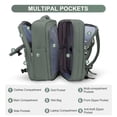 thumbnail image 3 of Mochila de viaje coofay Carry on expandible verde oliva, 3 of 7