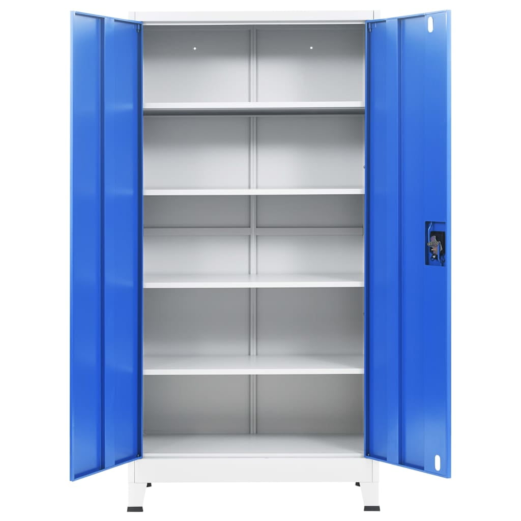 Kepooman Steel Organizer Storage with 2 Doors for Office Home, Blue Kepooman Steel Organizer Storage with 2 Doors for Office Home, Blue