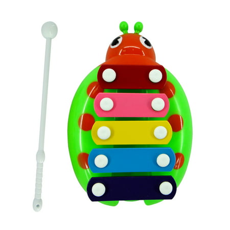 Cute Five Notes Cartoon Ladybird Steel Piano Piece Percussion With Hammer Educational Toys For