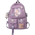 thumbnail image 1 of LHSHIDU Kawaii Backpack with Pins Kawaii School Backpack Cute Aesthetic Backpack Cute Kawaii Backpack for School (Beige, With Accessories), 1 of 7