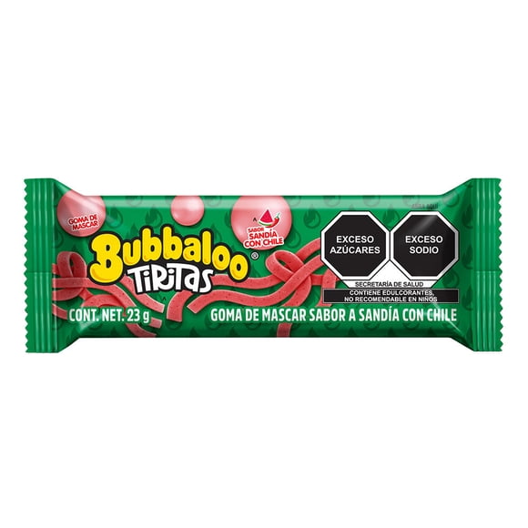 Goma de mascar Bubbaloo tiritas sabor sandía con chile 23 g
