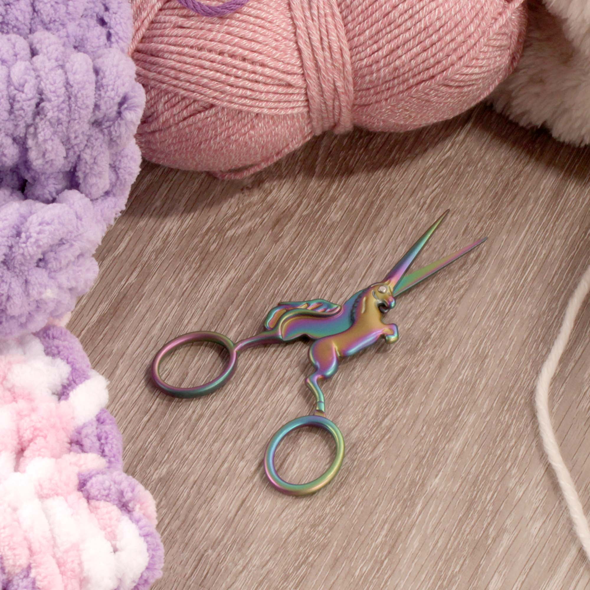 JubileeYarn Unicorn Embroidery Craft Stainless Steel Scissors - Rainbow - 10 Pairs