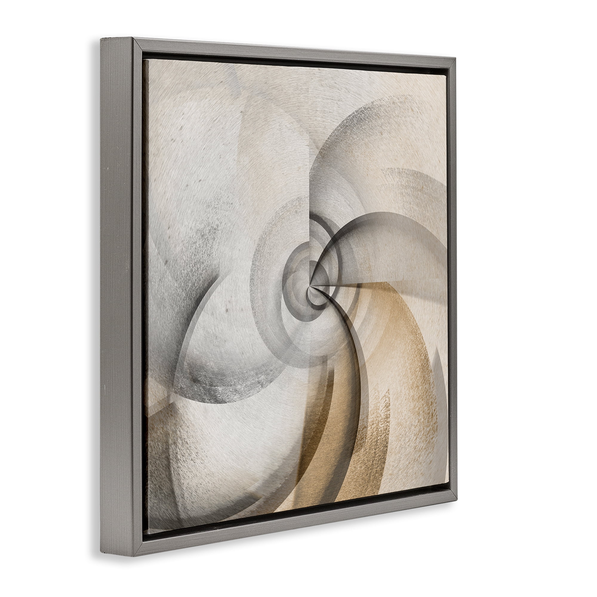 Stupell Industries Spinning Vortex Abstract Abstract Painting Gray Floater Framed Canvas Art Print Wall Art, 25 x 25